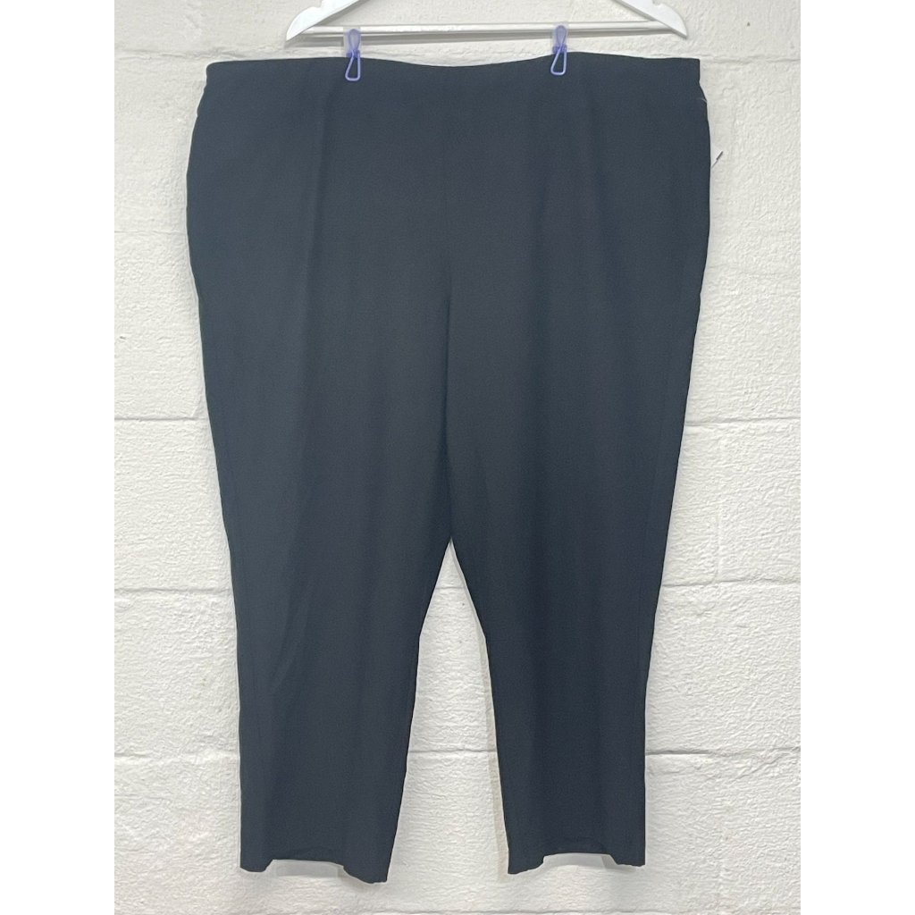 Eileen Fisher Slim Bootcut Pants 3x Black Nwt Washable Stretch Crepe Viscose